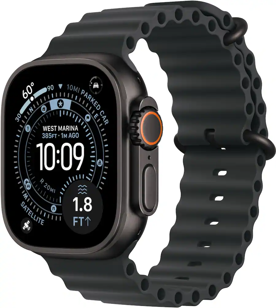 Apple Watch Ultra 3 (GPS+Cellular) 49mm Titanium Case with Black Ocean Band - Black - (2025)