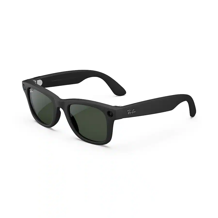 Ray-Ban Meta - Wayfarer (Gen 1) Smart AI Glasses for Men, Women - Video Recording - Transitions® Graphite Green Lenses - Matte Black